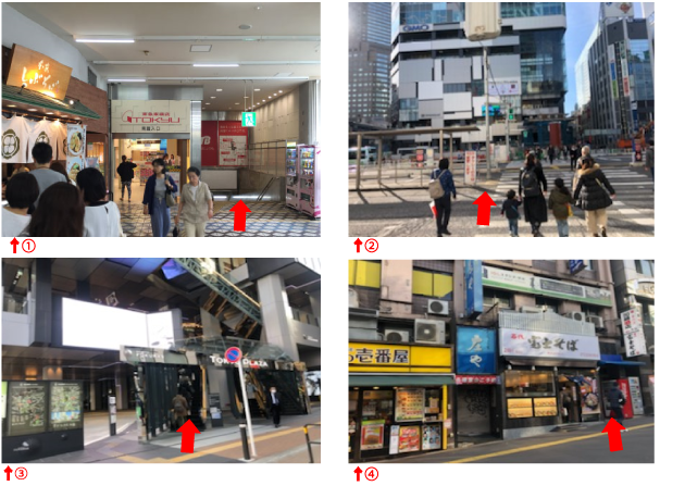 JR山手線 渋谷駅 玉川改札のルート